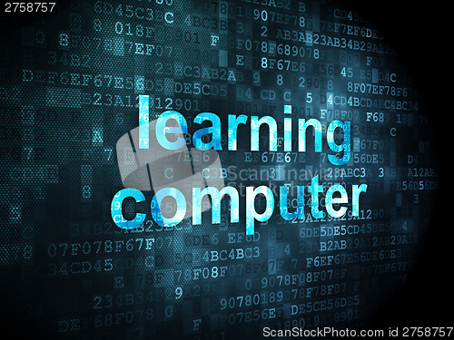 Image of Education concept: Learning Computer on digital background