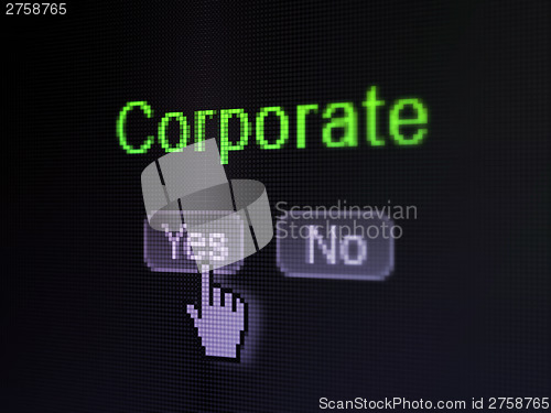 Image of Business concept: Corporate on digital computer screen