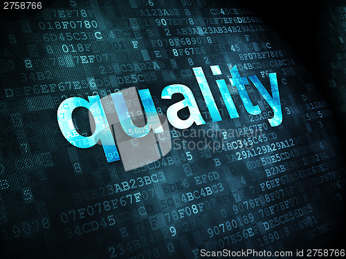 Image of Marketing concept: Quality on digital background
