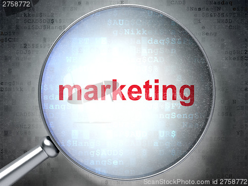 Image of Advertising concept: Marketing with optical glass