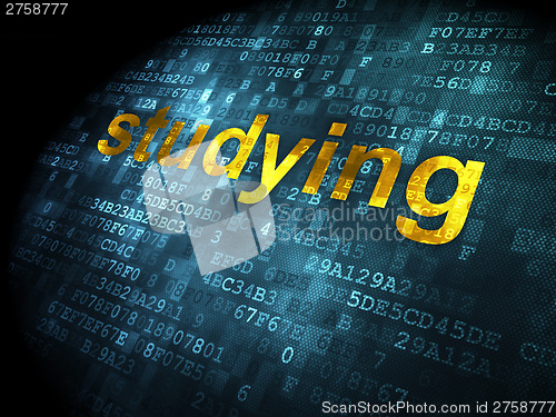 Image of Education concept: Studying on digital background