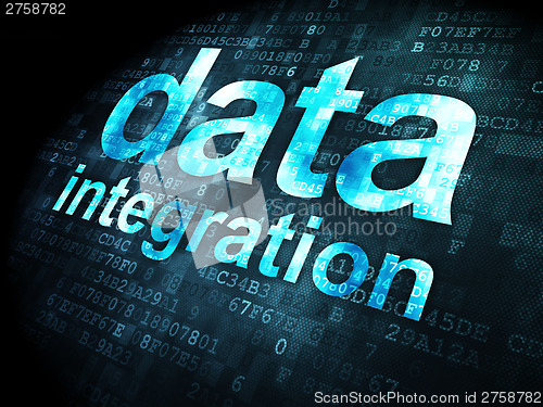 Image of Information concept: Data Integration on digital background