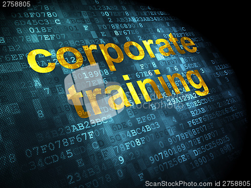 Image of Education concept: Corporate Training on digital background