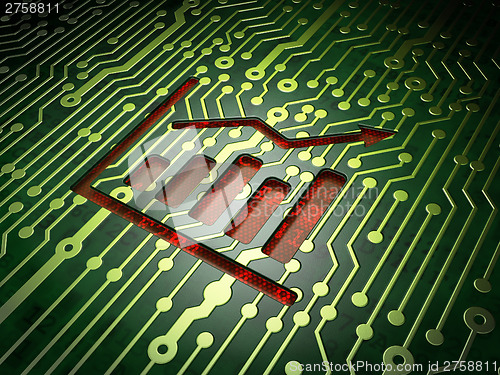 Image of Business concept: Growth Graph on circuit board background