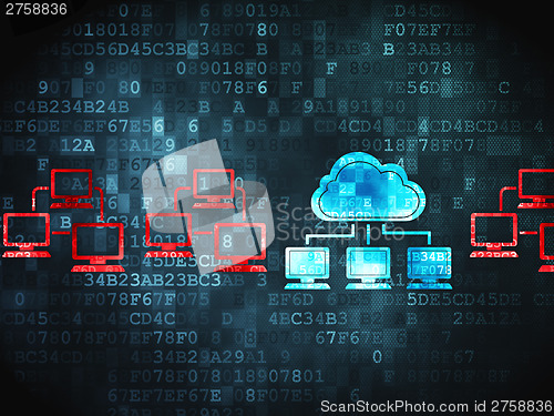 Image of Cloud computing concept: Cloud Technology on digital background