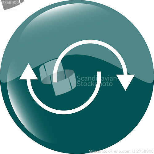 Image of abstract circles lines (arrows) on web glossy icon (button)