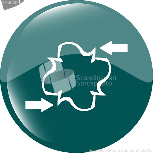 Image of abstract sign with arrow set on icon (button)