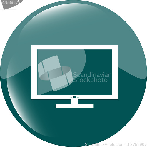 Image of laptop or monitor sign web button icon isolated on white