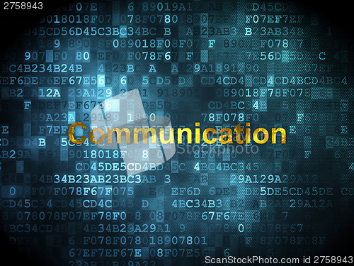 Image of Advertising concept: Communication on digital background