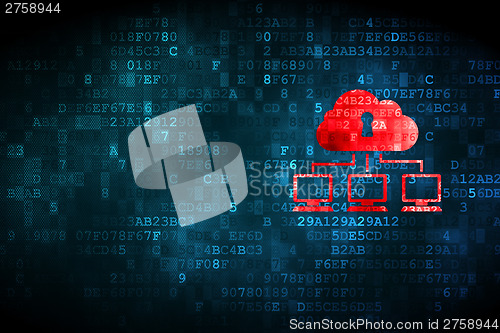 Image of Safety concept: Cloud Network on digital background