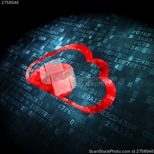 Image of Cloud computing concept: Cloud on digital background