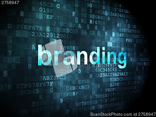 Image of Marketing concept: Branding on digital background