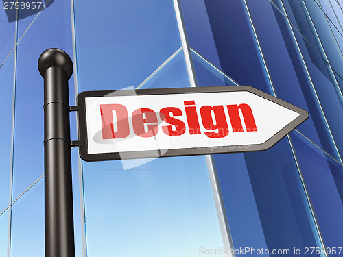 Image of Advertising concept: Design on Building background