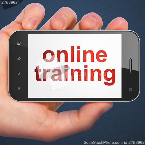 Image of Education concept: Online Training on smartphone