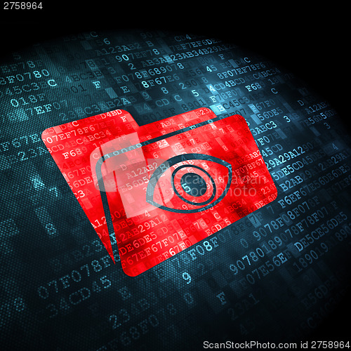 Image of Finance concept: Folder With Eye on digital background