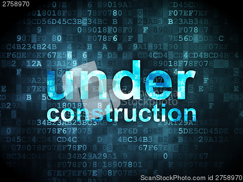 Image of SEO web development concept: Under Construction on digital backg