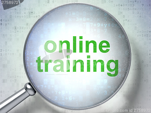 Image of Education concept: Online Training with optical glass