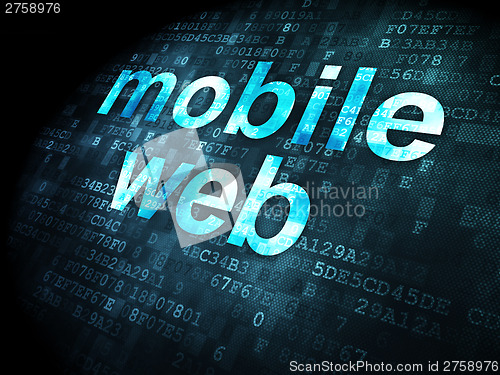 Image of SEO web development concept: Mobile Web on digital background