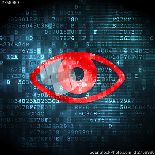 Image of Safety concept: Eye on digital background