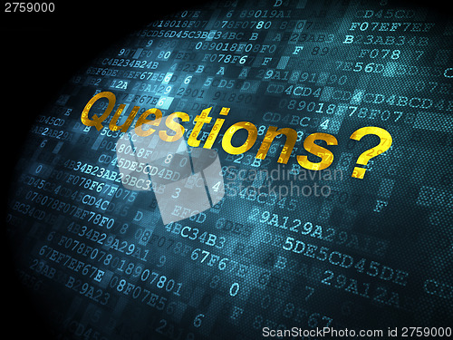 Image of Education concept: Questions? on digital background