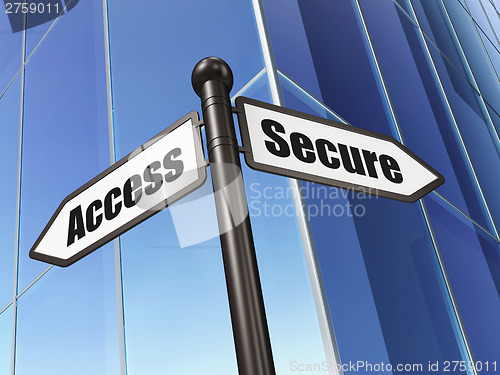 Image of Protection concept: Secure Access on Building background