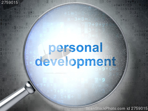 Image of Education concept: Personal Development with optical glass