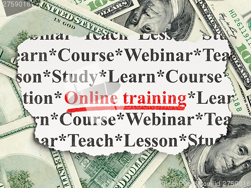 Image of Education concept: Online Training on Money background
