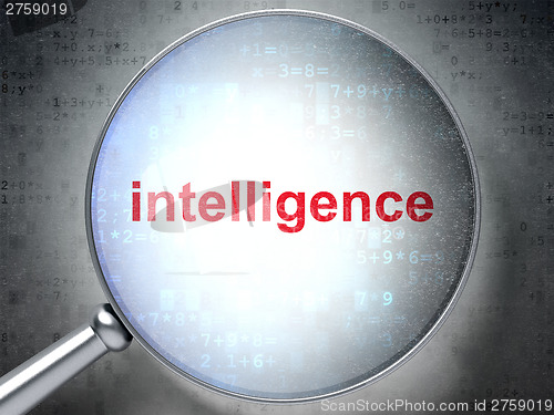 Image of Education concept: Intelligence with optical glass