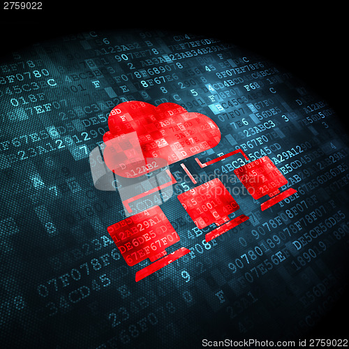 Image of Networking concept: Cloud Network on digital background
