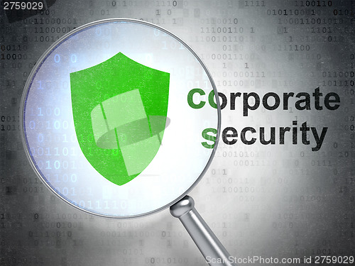 Image of Protection concept: Shield and Corporate Security with optical g