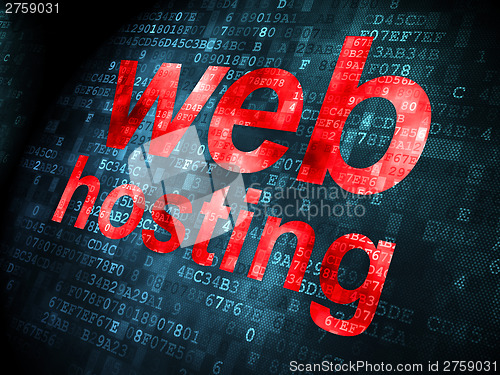 Image of SEO web development concept: Web Hosting on digital background