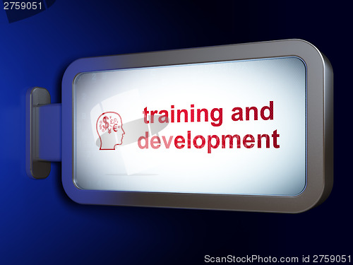 Image of Education concept: Training and Development and Head With Financ