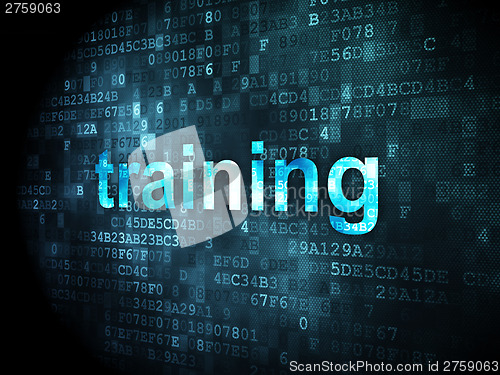 Image of Education concept: Training on digital background