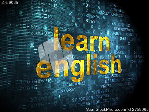 Image of Education concept: Learn English on digital background
