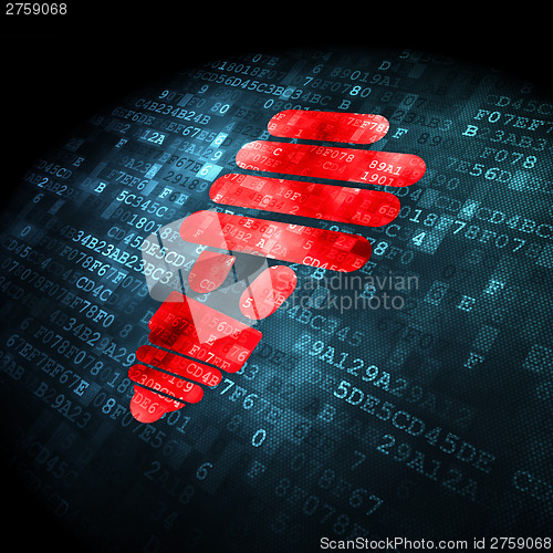 Image of Finance concept: Energy Saving Lamp on digital background