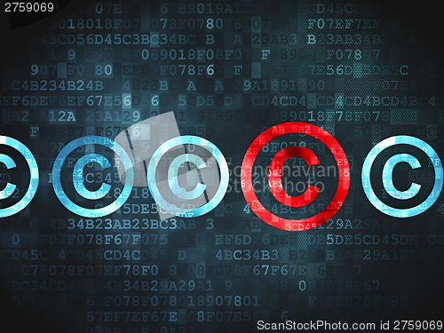 Image of Law concept: Copyright on digital background