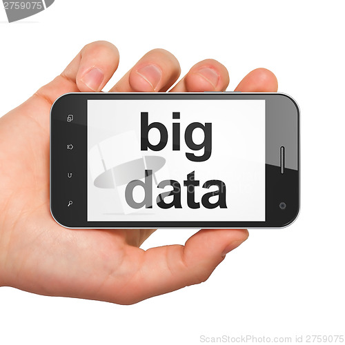 Image of Data concept: Big Data on smartphone