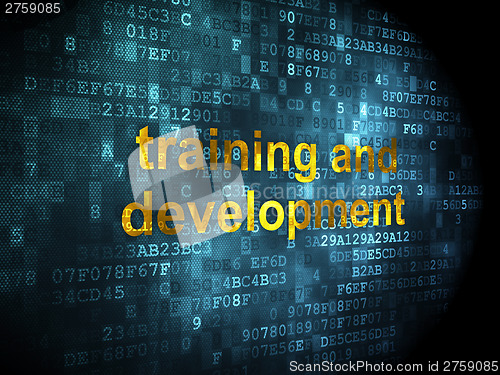 Image of Education concept: Training and Development on digital backgroun