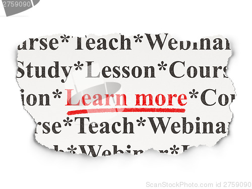 Image of Education concept: Learn More on Paper background