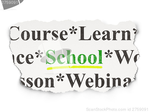 Image of Education concept: School on Paper background