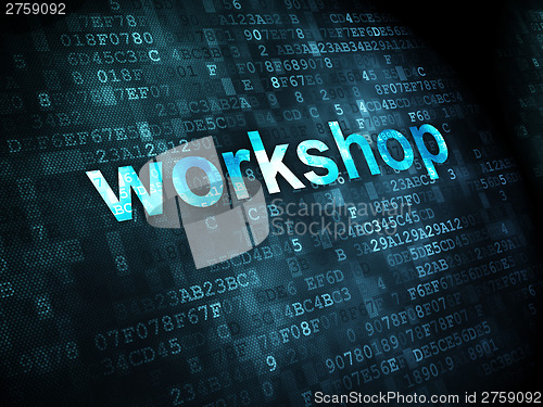 Image of Education concept: Workshop on digital background