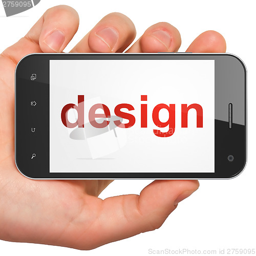 Image of Advertising concept: Design on smartphone