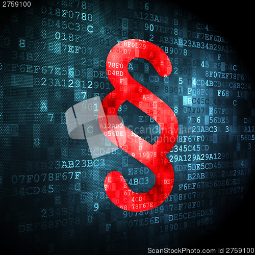 Image of Law concept: Paragraph on digital background