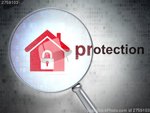 Image of Protection concept: Home and Protection with optical glass