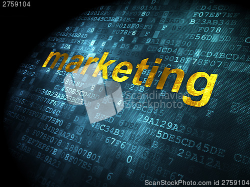 Image of Advertising concept: Marketing on digital background