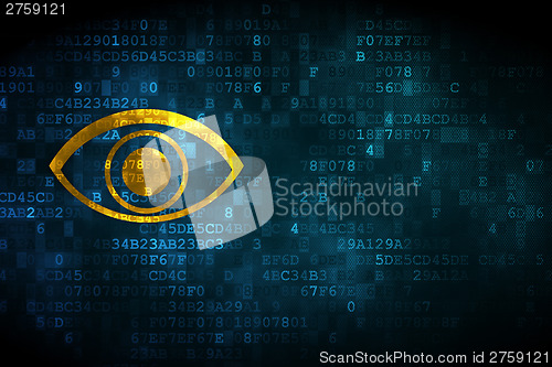 Image of Protection concept: Eye on digital background