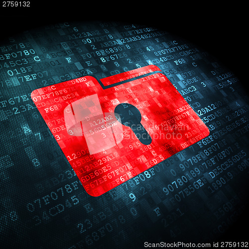 Image of Business concept: Folder With Keyhole on digital background