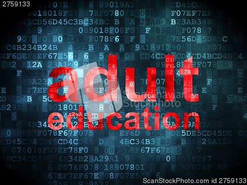 Image of Education concept: Adult Education on digital background