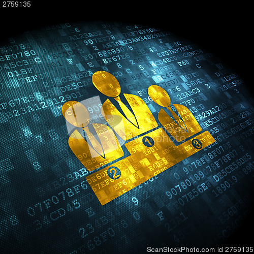 Image of Advertising concept: Business Team on digital background