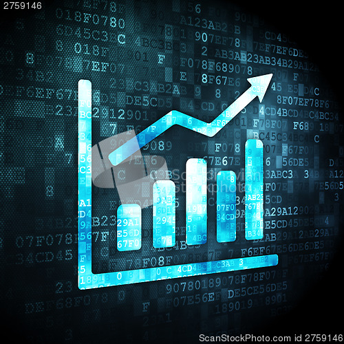 Image of Marketing concept: Growth Graph on digital background